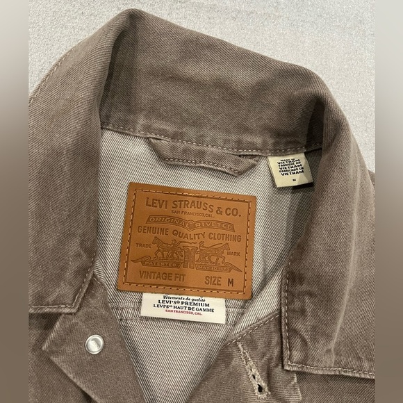 [M]Levi Strauss Brown Vintage Fit Denim Jean Trucker Jacket - Picture 3 of 9